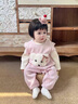 G.DUCKKIDS小黃鴨童裝嬰兒連體衣春秋季新生兒衣服女寶寶外出服秋裝爬服套裝 粉色 80cm 80尺碼建議9-12個(gè)月cm 曬單實(shí)拍圖