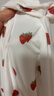 有棵樹(shù)女士睡衣女可愛(ài)草莓印花長(cháng)袖長(cháng)褲春秋季家居服套裝帶杯睡裙新款 【家居服】米白 L 曬單實(shí)拍圖