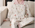 嫚熙（EMXEE）秋冬空氣棉月子服孕婦哺乳保暖睡衣產(chǎn)婦產(chǎn)后夾棉家居服套裝 山茶物語 L（適穿120-140斤） 曬單實拍圖