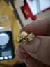 周六福（ZLF） 黃金耳釘女款5G足金車(chē)花亮面碎碎冰耳飾送女友禮物 計價(jià) 一對-2.35g 曬單實(shí)拍圖