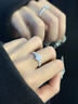 金店同款999純銀莫桑鉆戒指單人求婚結婚鉆戒女戒 【奢品 · 女戒】 禮盒：永生真 開(kāi)口可調節 曬單實(shí)拍圖