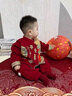 G.DUCKKIDS小黃鴨嬰兒連體衣春秋中國風(fēng)新生兒衣服滿(mǎn)月百天男女寶寶周歲禮服 紅色連體衣 66cm 66碼0-3月建議寶寶4-6公斤 曬單實(shí)拍圖