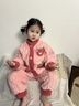 可歆寶貝（KEXINBAOBEI）珊瑚絨睡衣女兒童秋冬季2025新款寶寶小孩法蘭加絨加厚草莓熊保暖 粉色 130 碼建議6-7歲（身高125左右） 曬單實(shí)拍圖
