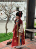 安妮優(yōu)兒（Anneyol）漢服女童秋冬季2025新款古裝連衣裙加絨兒童國風(fēng)唐裝女孩古風(fēng)裙子 紅色加絨裙子 110 曬單實(shí)拍圖