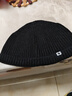 冷帽男針織毛線保暖韓版秋冬季瓜皮雅痞流氓帽寸頭帽貼布嘻哈帽子 黑色N貼布針織瓜皮帽 曬單實(shí)拍圖