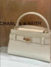 CHARLES&KEITH鱷魚(yú)紋凱莉包手提斜挎婚包包女包生日禮物CK2-50270880-1 Ivory象牙色 S 曬單實(shí)拍圖