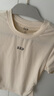 GAP【EasyChill系列】女裝2024夏季防曬涼感透氣易打理T恤540508 米色 S (160/80A) 亞洲尺碼 曬單實(shí)拍圖