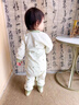 婧麒（JOYNCLEON）新生嬰兒衣服純棉秋款初生男女寶寶春秋睡衣分體打底內衣套裝 蒲公英綠色+蒲公英咖色 80 cm 曬單實(shí)拍圖