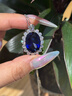 GEM STONE KING13克拉合成藍寶石項鏈夏寶石吊墜送女友彩寶鎖骨鏈七夕情人節禮物 曬單實(shí)拍圖