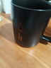 炊大皇馬克杯陶瓷杯茶杯經(jīng)典黑白泡茶杯咖啡杯早餐杯果汁水杯 黑色420ml 曬單實(shí)拍圖