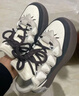 FILA 斐樂官方女鞋CARROT摩登板鞋蘿卜鞋休閑厚底鞋子女 初雪白/黑-PB 36.5 曬單實(shí)拍圖
