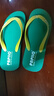 泰國原裝進(jìn)口橡膠人字拖鞋夏季休閑外穿男士防水戶(hù)外 95綠底黃帶 40-41 曬單實(shí)拍圖