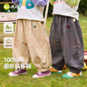 嘟嘟家男童純棉工裝褲秋款兒童褲子新款潮寶寶長(cháng)褲寬松女童童裝 卡其100 曬單實(shí)拍圖
