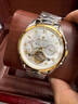 勞力士王子瑞士手表男士陀飛輪機械表多功能進口金表商務高檔十大品牌男表 R3238間金白面-官方標配 原裝進口 10mm 厚度 曬單實拍圖