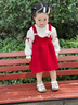 迪士尼寶寶女童連衣裙過年服冬2件套裙3歲公主裙洋氣加絨套裝女寶寶周歲禮服 紅色加絨 80 建議75-85cm9-12月cm 曬單實拍圖
