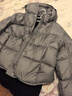 艾萊依陳都靈同款女士羽絨服2025泡芙短款連帽抽繩保暖冬外套 夜鶯灰M 曬單實(shí)拍圖