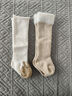 貝瑞加（Babyprints）嬰兒襪子2雙新生兒秋冬長(cháng)筒襪加絨加厚保暖過(guò)膝襪松口 黃XS 曬單實(shí)拍圖