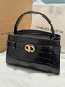 CHARLES&KEITH鱷魚(yú)紋凱莉包手提斜挎婚包包女包生日禮物CK2-50270880-1 Black黑色 S 曬單實(shí)拍圖
