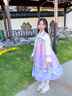 安妮優(yōu)兒（Anneyol）漢服女童秋冬款兒童古裝拜年服冬季國風(fēng)唐裝2025新款女孩古風(fēng)裙子 紫色加絨 130 曬單實(shí)拍圖