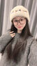 啄木鳥(niǎo)帽子圍巾套裝女冬季保暖防風(fēng)可愛(ài)百搭毛線(xiàn)針織帽高檔送女朋友禮物【米色】帽子 曬單實(shí)拍圖