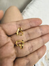 CRD克徠帝小桃心黃金耳釘愛(ài)心耳釘心形線(xiàn)條足金999實(shí)心節日禮物 1.5g 曬單實(shí)拍圖