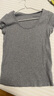 JNBY/江南布衣25夏新品T恤修身H型羅紋短袖女柔軟直筒5X5110090 072/中雜灰 XL 曬單實(shí)拍圖