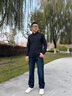 HLA海瀾之家牛仔褲男25冬亦心即為系列加絨直筒褲子男 曬單實(shí)拍圖