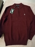 夢(mèng)特嬌（MONTAGUT）冬季羊絨衫男毛衣大碼加厚保暖中老年羊.毛.衫打底衫 拉鏈領(lǐng)/酒紅色 XL 175碼建議136-156斤 曬單實(shí)拍圖