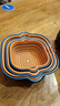洗菜盆瀝水籃八件套廚房多功能菜籃子雙層漏盆 大號+中號+小號6件套顏色隨機 曬單實(shí)拍圖