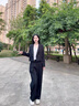 沐依琳時(shí)尚休閑褲女裝套裝2025秋季季新款氣質(zhì)顯瘦減齡西服褲兩件套 黑色上衣+褲子[兩件套] L 【建議100-120】 曬單實(shí)拍圖