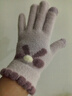 冬季女士手套可觸屏加絨加厚保暖毛線(xiàn)學(xué)生騎行可愛(ài)少女韓版蝴蝶結 蝴蝶結紫色 曬單實(shí)拍圖