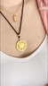 中國黃金（CHINA GOLD）八寶羅盤(pán)黃金項鏈女999足金吊墜生日禮物送女朋友老婆 黃金吊墜約1.1g【配黑繩】 曬單實(shí)拍圖