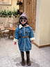 G.DUCKKIDS小黃鴨女童牛仔外套秋冬兒童冬季加絨冬裝女寶寶羊羔絨中長(cháng)款上衣 藍色 120 建議5~6歲【110-120cm】cm 曬單實(shí)拍圖