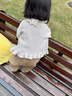 戴維貝拉（DAVE＆BELLA）嬰兒連體衣女寶寶滿月服幼童衣服保暖冬裝小童爬服新生兒外出服 米白 80cm （建議身高73-80cm） 曬單實拍圖