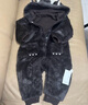babylove嬰幼兒連體衣秋冬毛絨連帽哈衣寶寶外出服新生兒居家爬服保暖衣服 展鹿頭角-棕 90cm 曬單實(shí)拍圖