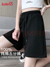 班尼路（Baleno）短褲女夏季新款純棉寬松休閑運動(dòng)褲女士外穿松緊腰顯瘦直筒五分褲 曬單實(shí)拍圖