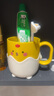 JAJALIN 兒童漱口杯牙刷杯子洗漱杯加厚防摔卡通可愛(ài)寶寶洗漱口杯 黃色 曬單實(shí)拍圖
