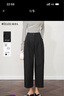 Olrain歐芮兒黑色通勤錐形西裝九分褲女裝夏季闊腿褲長(cháng)褲子 黑色 S 155/64A/S 曬單實(shí)拍圖