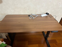 喜米萊【熱賣(mài)款式】電動(dòng)升降桌電腦電競桌臺式學(xué)習書(shū)桌實(shí)木辦公直播桌子 【單電機】胡桃色+黑腿18mm桌面 長(cháng)120寬60高75cm 曬單實(shí)拍圖