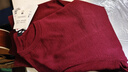 優(yōu)衣庫男裝女裝精紡美利奴羊毛圓領(lǐng)針織衫/毛衣毛衫25新款478535 18 暗紅色 M /170/92A 曬單實(shí)拍圖