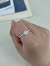 9999足銀小方糖戒指女純銀鋯石開(kāi)口可調節指環(huán)高級感輕奢方鉆尾戒 999純銀開(kāi)口小方糖鉆戒 曬單實(shí)拍圖