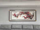 瑞隆工坊梅花報春圖裝飾畫(huà)新中式蘇繡沙發(fā)背景墻掛畫(huà)客廳刺繡成品壁畫(huà)高級 紅色 85x205厘米橫幅 高檔實(shí)木畫(huà)框  框中框裝裱 高檔立體雙框+高端蘇繡畫(huà) 曬單實(shí)拍圖
