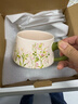 SUCCOHOMEWARE小清新花卉咖啡杯禮盒新婚禮物搬家喬遷送人 ins風(fēng)復古陶瓷馬克杯 百合綠(一杯碟勺)禮品包裝+禮袋 曬單實(shí)拍圖