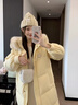 溫格芳羽絨棉服女中長(cháng)款2025冬季新款韓系加厚棉衣外套過(guò)膝保暖毛領(lǐng)棉襖 雪梨黃 M 曬單實(shí)拍圖