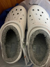 卡駱馳（CROCS）貝雅秋冬保暖毛毛鞋|205969 白/淺灰-11H 40(250mm)  曬單實(shí)拍圖