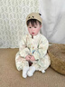 迪士尼（Disney）嬰兒衣服春秋季男孩寶寶中式古風(fēng)春節拜年百天周歲禮服小少爺唐裝 杏色中國結刺繡哈衣 適合22-27度 66cm 曬單實(shí)拍圖