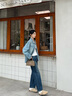 森馬（Semir）牛仔外套女中長(cháng)款落肩寬松夾克2025春秋棉質(zhì)通勤109125108014 曬單實(shí)拍圖