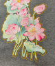 國風(fēng)金邊荷花蓮花燙畫圖案T恤衣服貼花熱轉(zhuǎn)印貼荷葉帆布包圖案貼 碧荷仙韻 曬單實(shí)拍圖