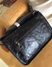 ANYSMIC奢侈高檔品牌男士斜挎包男包男單肩包頭層牛皮真皮男士潮流 黑色植鞣皮 曬單實(shí)拍圖