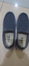 布舍元青年透氣平底休閑鞋一腳蹬帆布板鞋老北京布鞋男411-1728 藍色41 曬單實(shí)拍圖